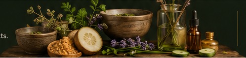 Natural spa ingredients and skincare products